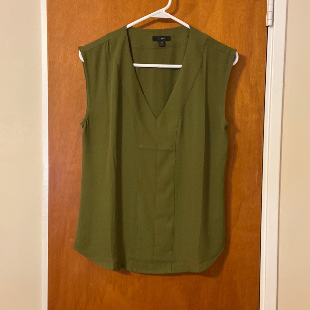 Jcrew green blouse XS